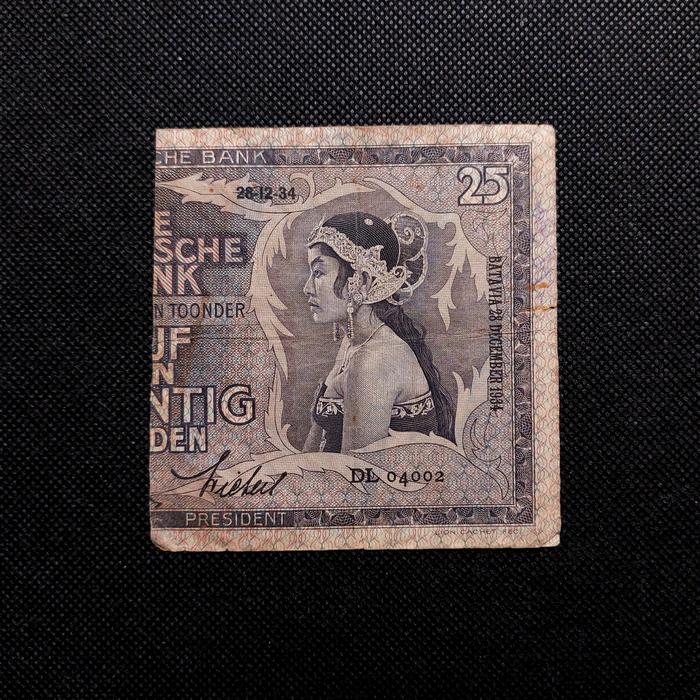 Uang Kuno 25 Gulden Wayang Sanering/Senering (Kebijakan Gunting Syafruddin)