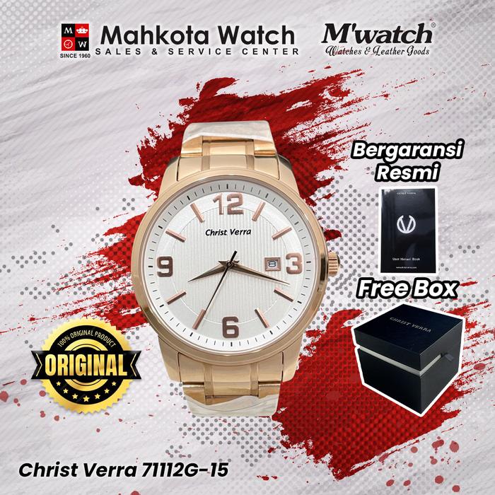 JAM TANGAN PRIA CHRIST VERRA 71112G-15SLV ORIGINAL