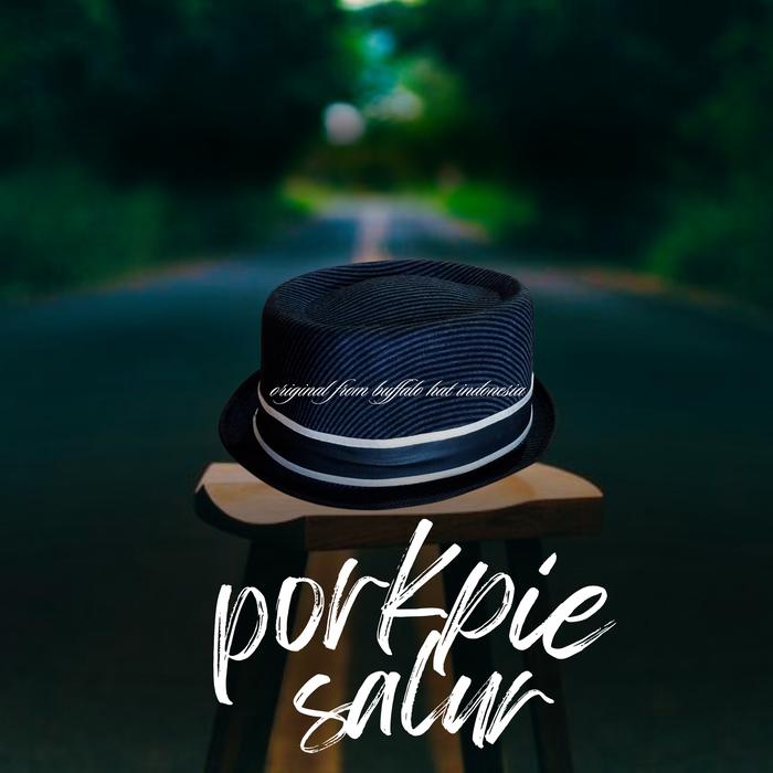 Pork pie motif salur...Pork pie hat,,topi pork pie...topi chaplin...