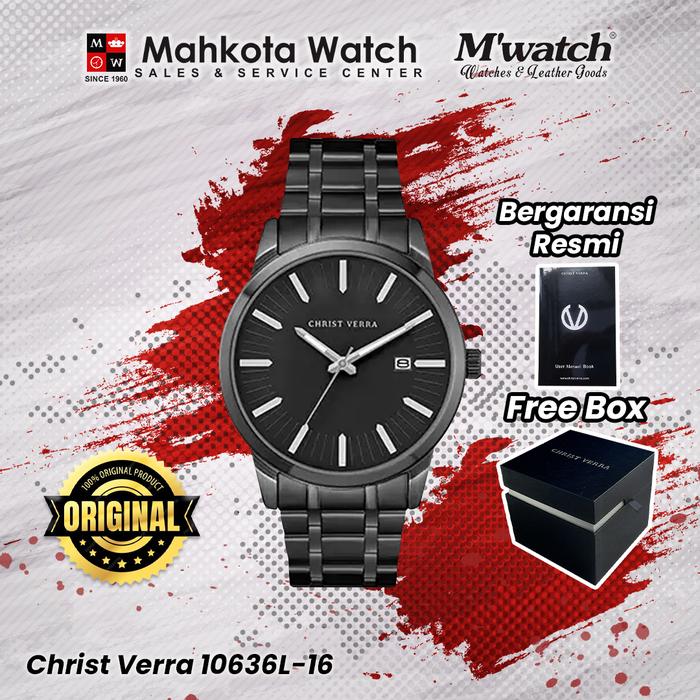 JAM TANGAN PRIA CHRIST VERRA 10636G-16BLK ORIGINAL
