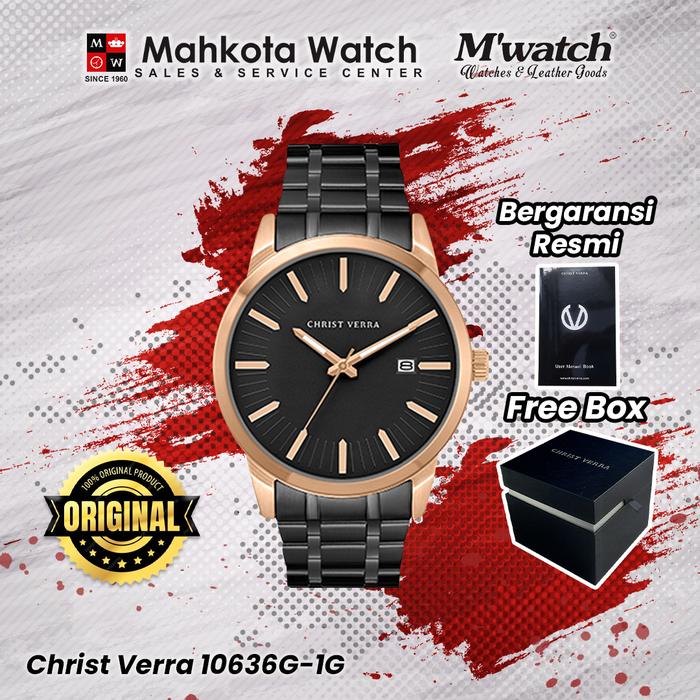 JAM TANGAN PRIA CHRIST VERRA 10636G-18 BLK ORIGINAL