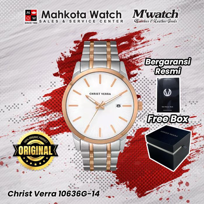 JAM TANGAN PRIA CHRIST VERRA 10636G 14 SLV ORIGINAL