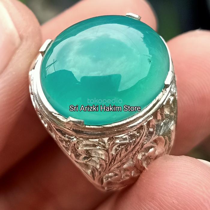 Cincin Batu Ijo Garut Cikolax Selasih Serat Kayu Giwang Kristal Natural