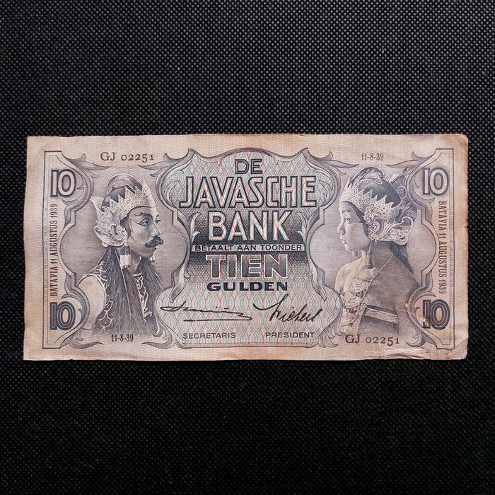 Uang Kertas 10 Gulden Wayang ttd Smith 1939 -6702