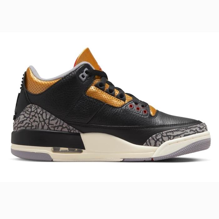 SEPATU SNEAKERS ANAK AIR JORDAN RETRO 3 BLACK GOLD ORIGINAL 100% BNIB