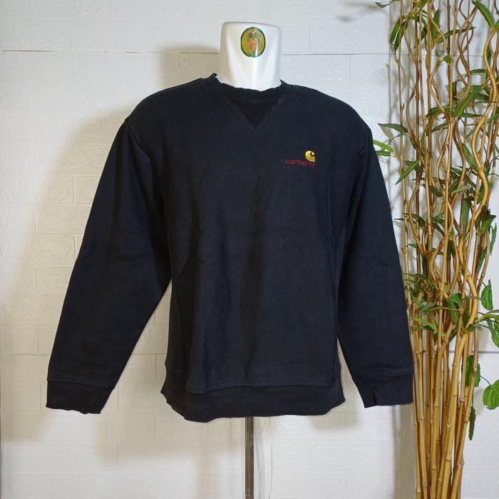 CREWNECK CARHARTT AMERICAN SCRIPT SWEAT, SIZE M  (SECOND BRANDED) HITAM PEKAT, CN0266