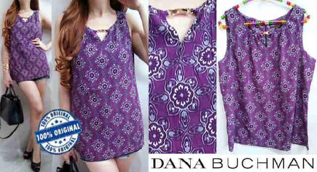 Dana Buchman Gold Playes Batik Top