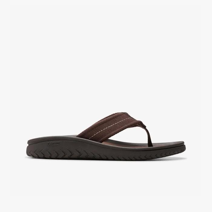 CLARKS Wesley Belt Original Sandal Pria Leather - Dark Brown
