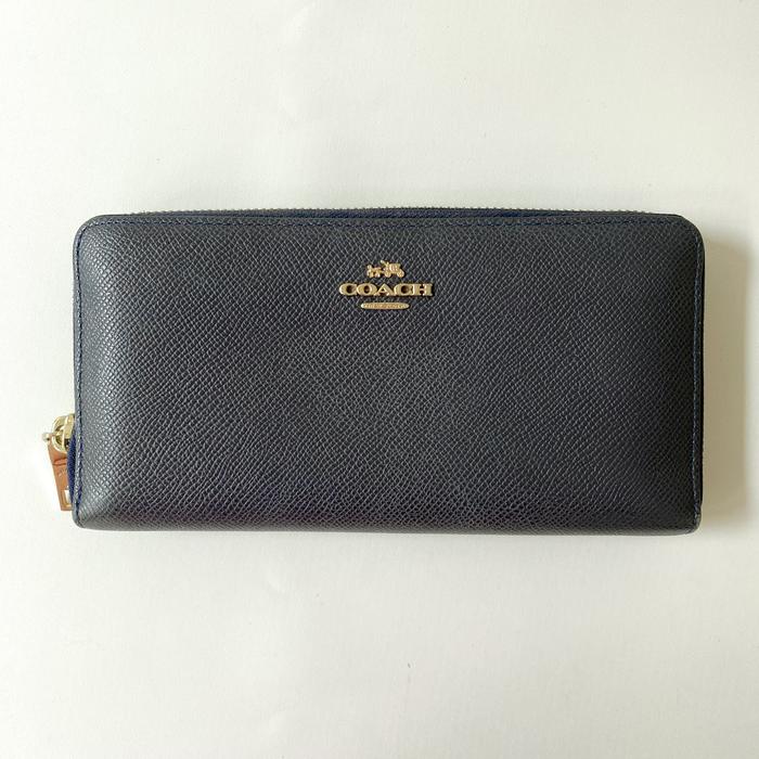 Preloved Navy Coach Wallet
