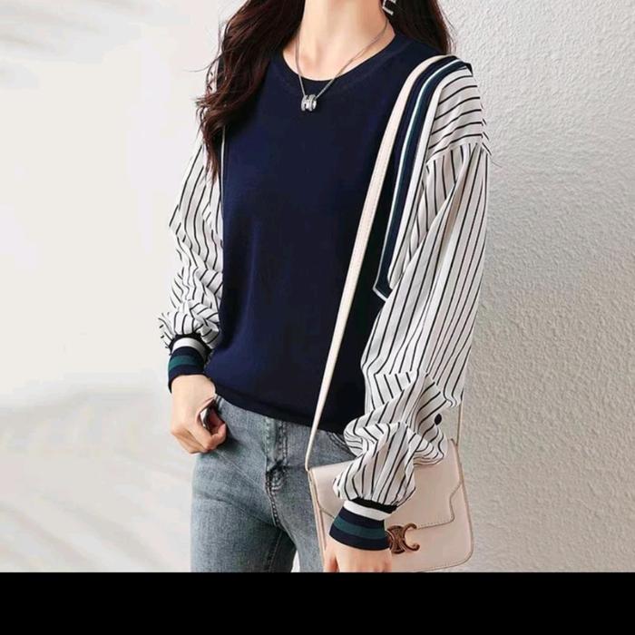 Anas blouse rajut mix katun silk import nur1