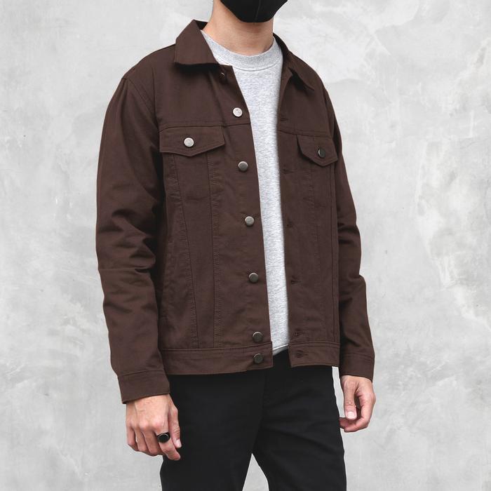 Arthur Suede Trucker Jacket Coffee Brown