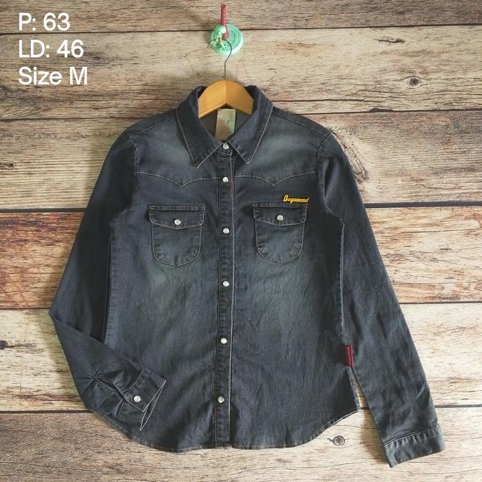 DSQUARED2 Denim Shirt Kemeja Denim pin metal Dsquared