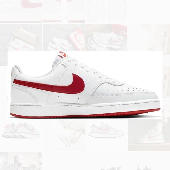 SEPATU SNEAKER NIKE COURT VISION LOW WHITE RED ORIGINAL 100% BNIB