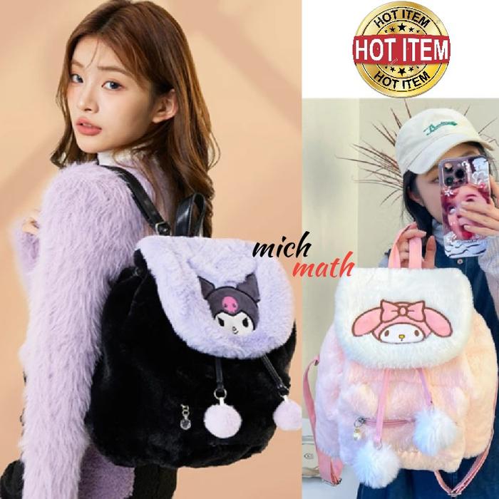 Tas Ransel punggung impor anak remaja wanita asli Sanrio Backpack Melody Kuromi cinamorol cinnamorol