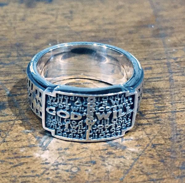 Koikoi Oxidized Sterling Silver 925 Men's Ring God's will 8357