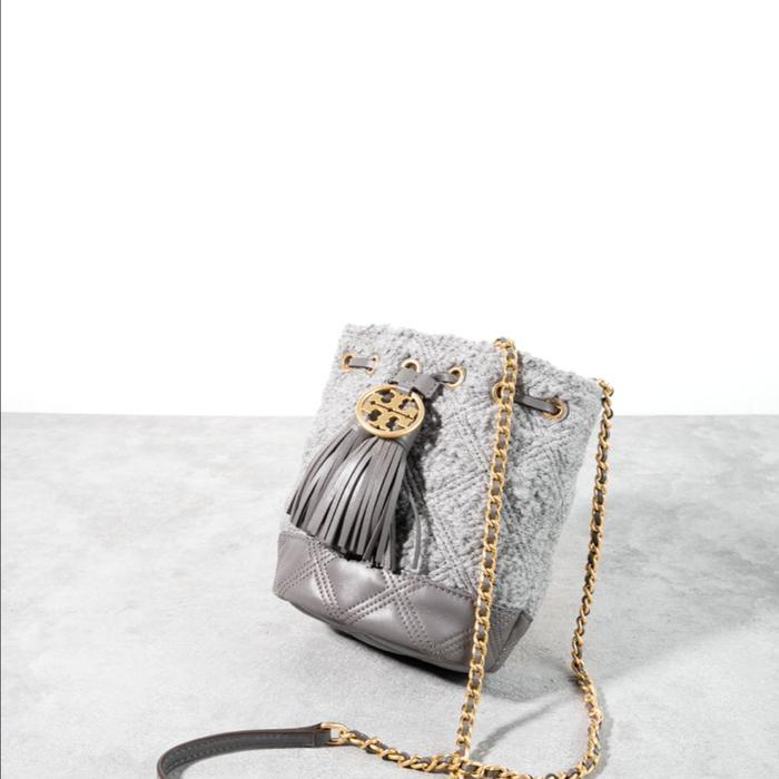 TB Fleming soft mini bucket bag Carbon