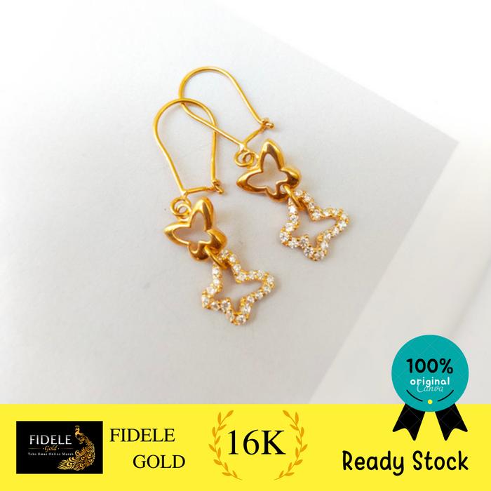 Anting desi kupu emas asli kadar muda emas 700 toko surabaya