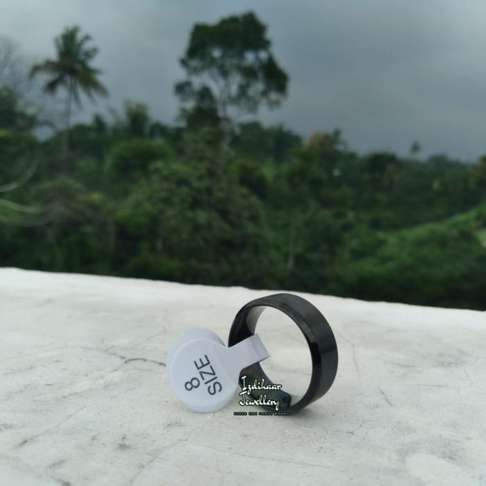 Cincin pria wanita hitam polos/murah/couple