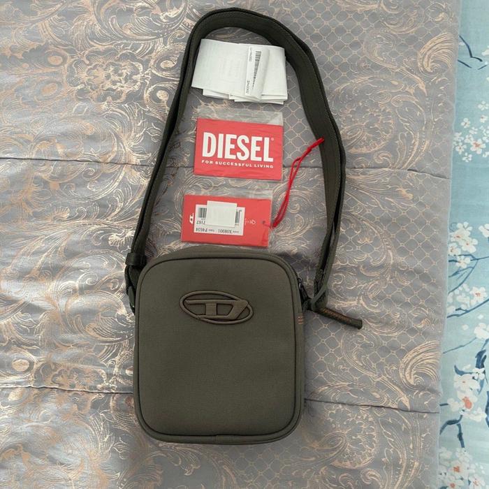 Tas Sling Bags DIESEL Bag Olive Green on Orange RARE - ORIGINAL 100%
