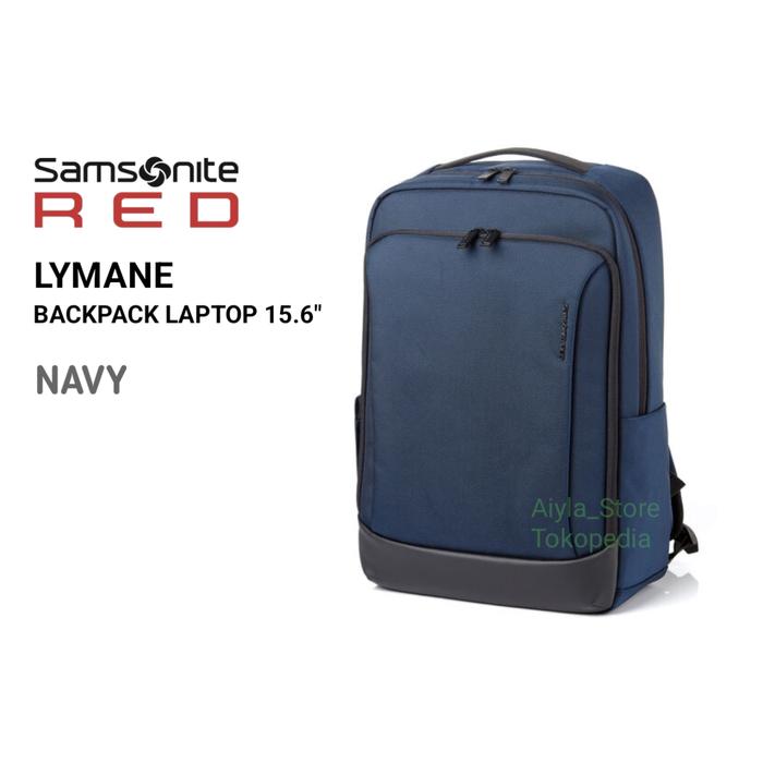 Samsonite Red Label Lymane Backpack Laptop 15.6" Navy- Tas Ransel Pria