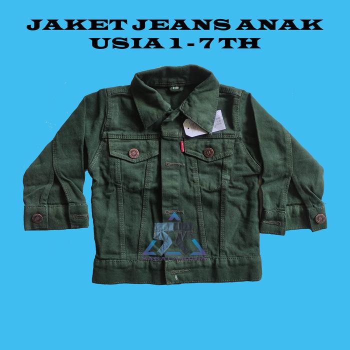 Jaket Denim Jeans Anak-anak Laki-laki Perempuan Unisex Hiaju Army