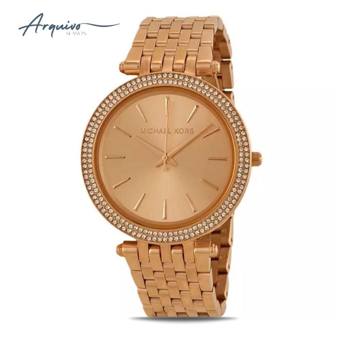 Jam Tangan Michael Kors Wanita Darci Stainless Steel Rose Gold Mewah Original MK3192