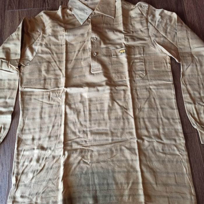 Kemeja panjang Jack Nicklaus coklat garis original