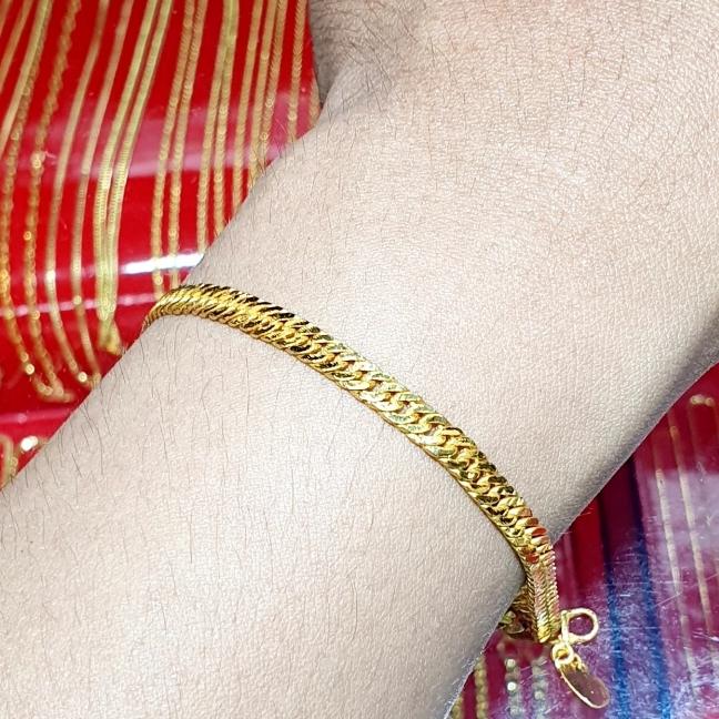 Gelang Emas Asli Model Sisik Naga Emas Asli Kadar 24K 10 gram