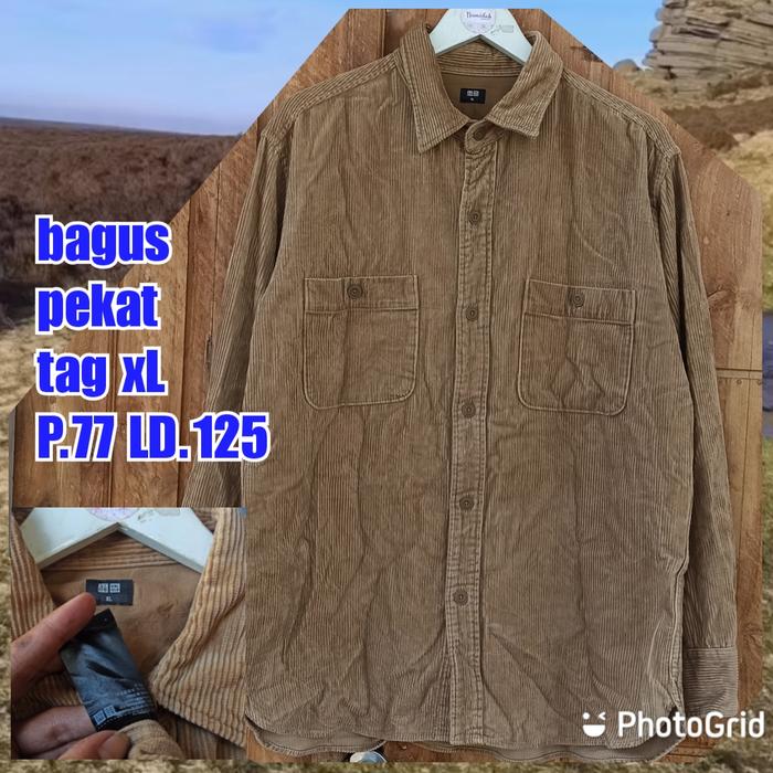 kemeja pria outer corduroy uniqlo xl
