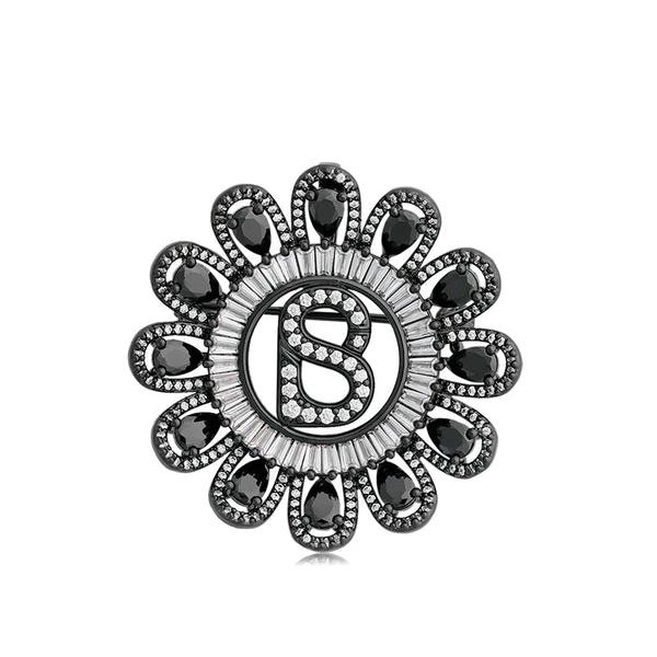 BUTTONSCARVES Solara Brooch - Hematite