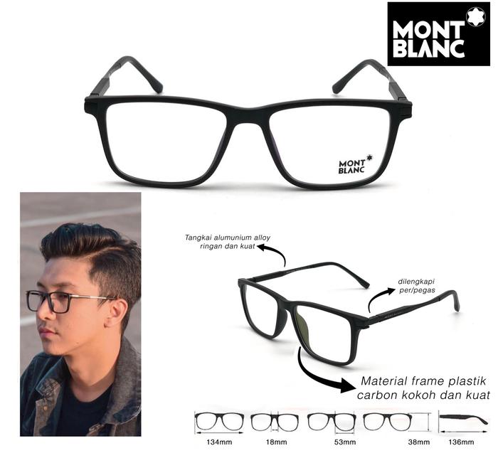 Frame Kacamata Moпtblaпc 0195 MB195 Kotak Sporty MO195