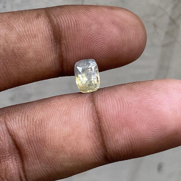 batu natural bicolor sapphire ceylon srilanka fancy yellow blue safir