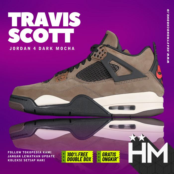 Travis Scott x Jordan 4 Dark Mocha Sample (Size 40-50.5) Sepatu Sneaker Pria