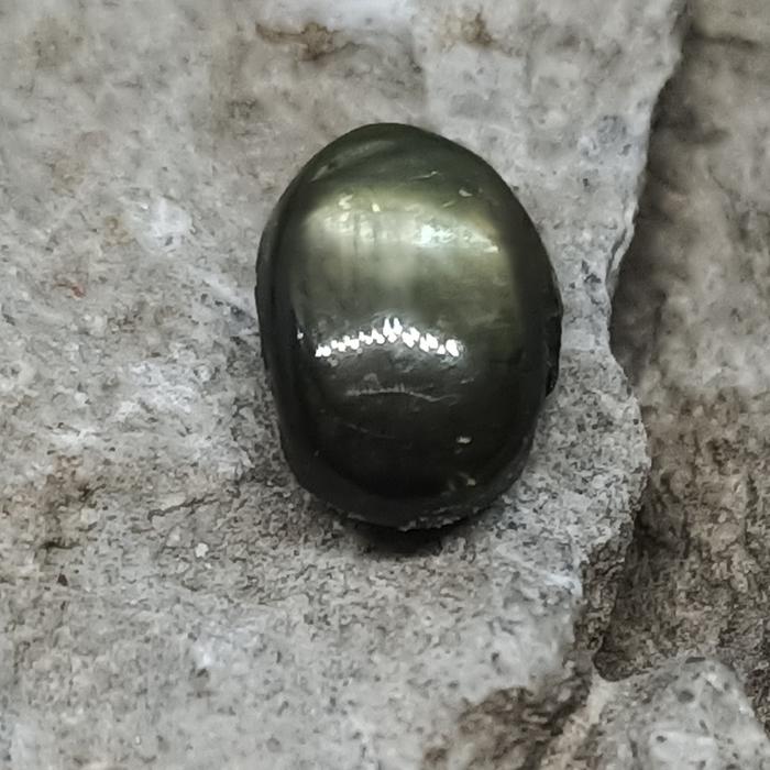 Batu Cincin Natural Star Black Sapphire Safir # 12