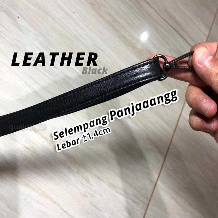 Tali selempang panjang kulit kecil / strap tas kulit kecil pria