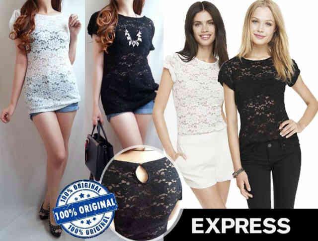 Express Lace Twist Top Blouse