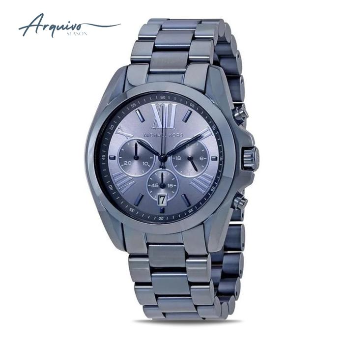 Jam Tangan Michael Kors Pria Chronograph Blue Stainless Steel Mewah Original MK6248