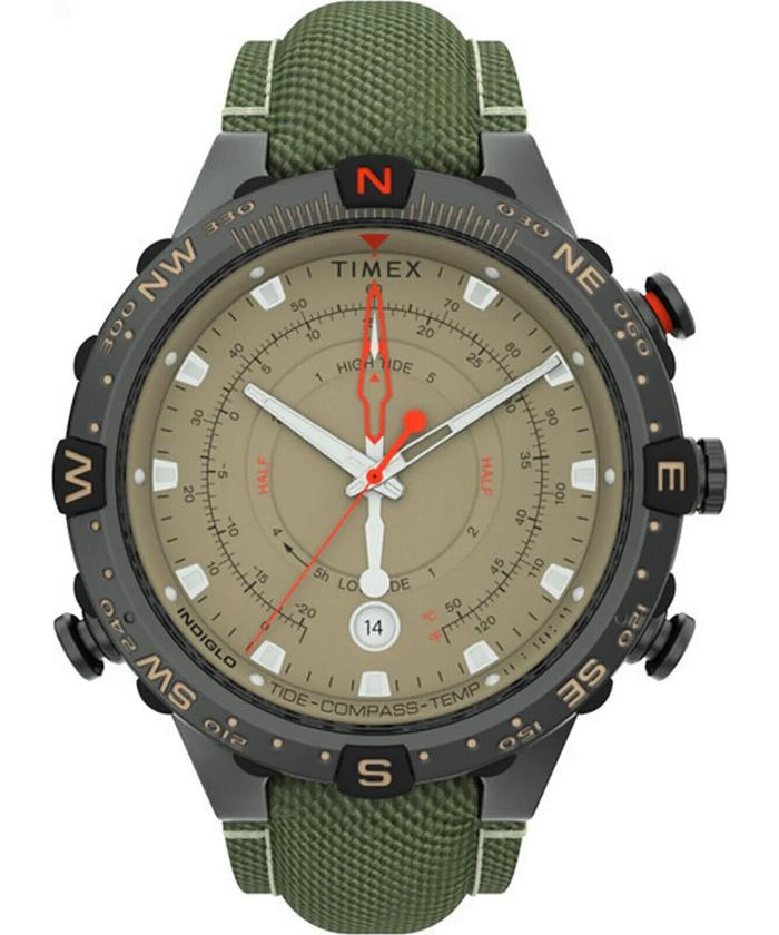 jam tangan Timex TW2T76500 Timex Intelligent Quartz Compass Chronograph Analog Beige Dial Men's Watc