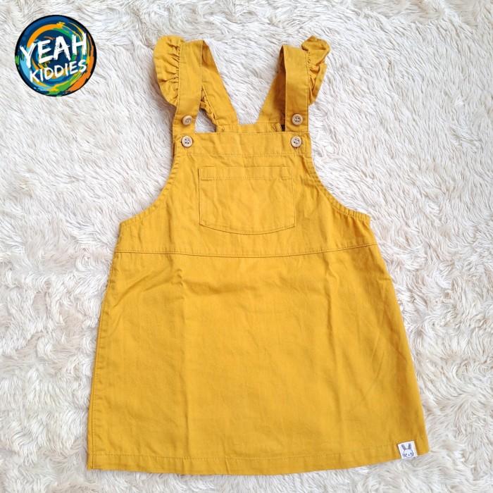 OVERALL DRESS HnM BABY ANAK BAYI PEREMPUAN CEWEK SIZE 2 TAHUN MUSTARD