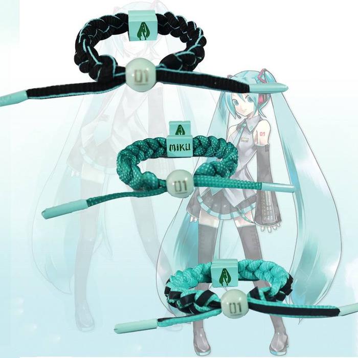 Tali Gelang Hatsune Miku Biru Anime Gaming Ukuran 15-20 cm Premium Bracelet Vocaloid Miku Diva
