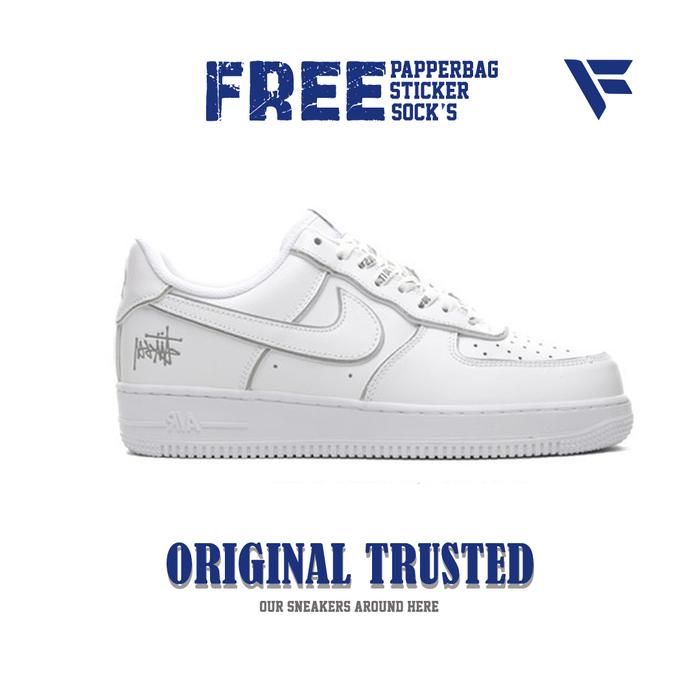 Nike Air Force 1 Low Stussy White Grey Reflective Original