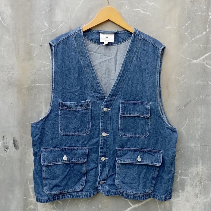 rompi vest tactical H&M denim tebal big size second