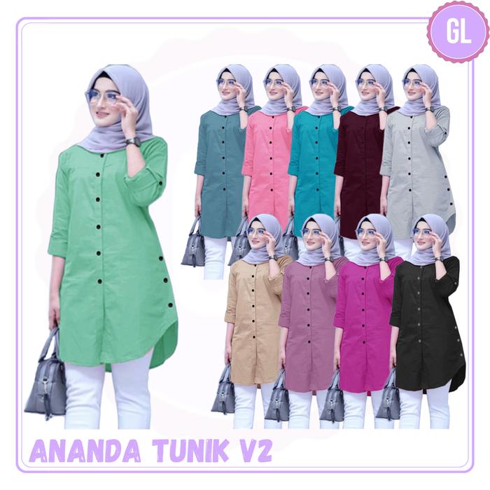 Tunik Ananda v2 Baju Atasan Tunik Muslim Wanita