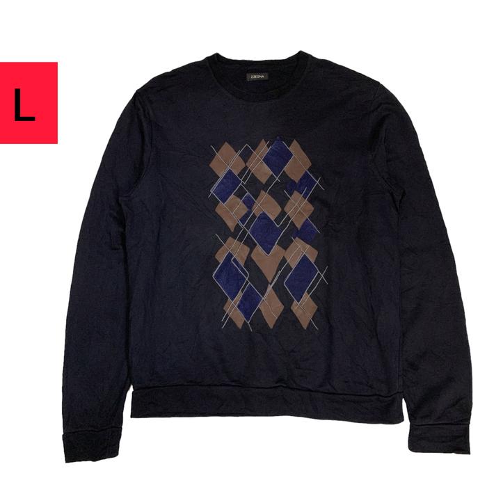 Jaket crewneck - sweatshirt Argyle ERMENEGILDO ZEGNA made in Turkey
