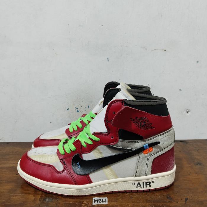 sepatu second branded aj 1 high x off-white size 45