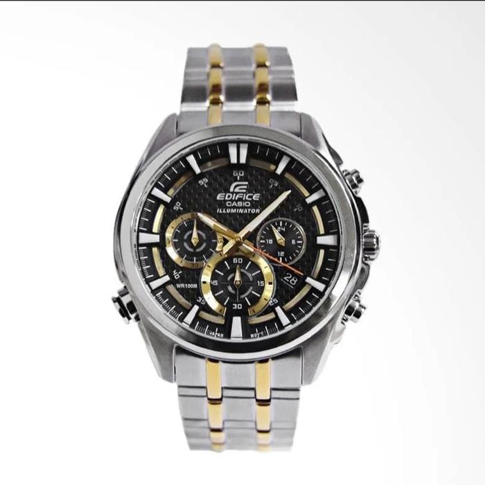 Casio Edifice Chronograph Neon Illuminator Bahan Tali Stainless Steel