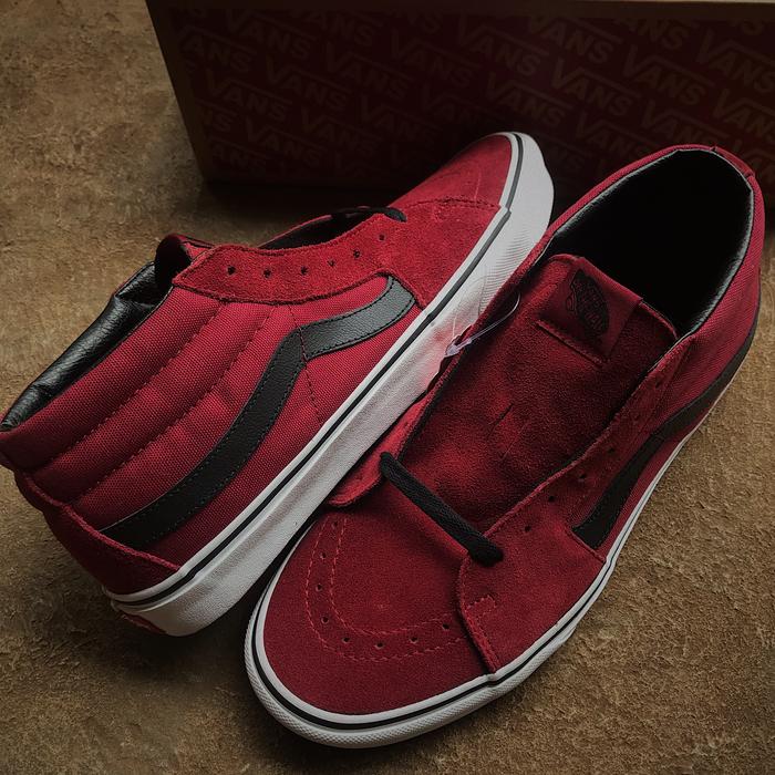 VANS SK8 MID BIKING RED SUEDE ORIGINAL BNIBMURAH UNDER RETAIL
