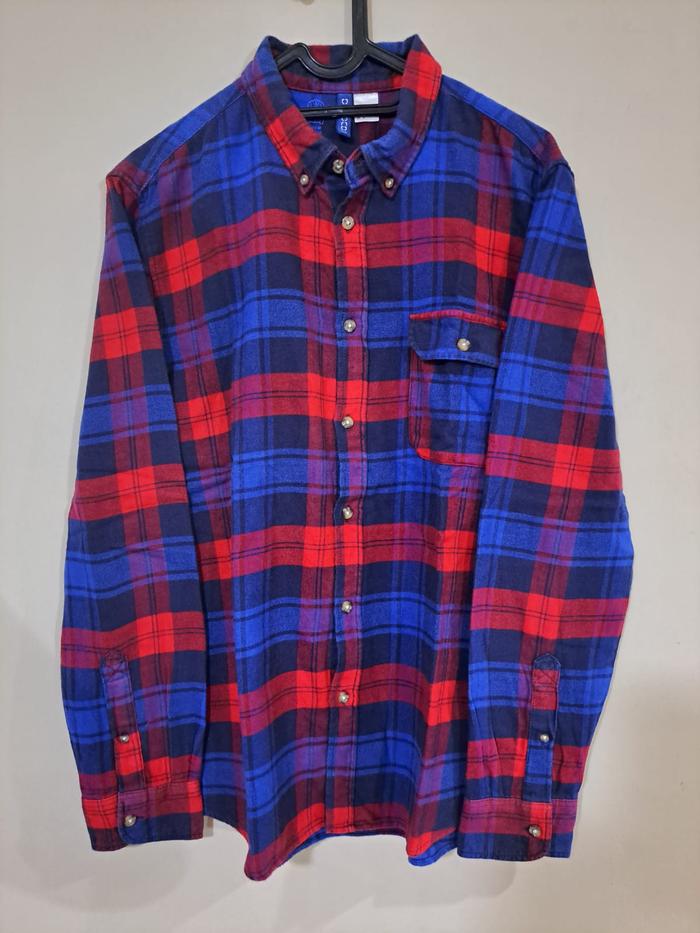 H&M HnM Divided Shirt / Kemeja Kotak - Kotak Flannel Pria size M fit L Preloved