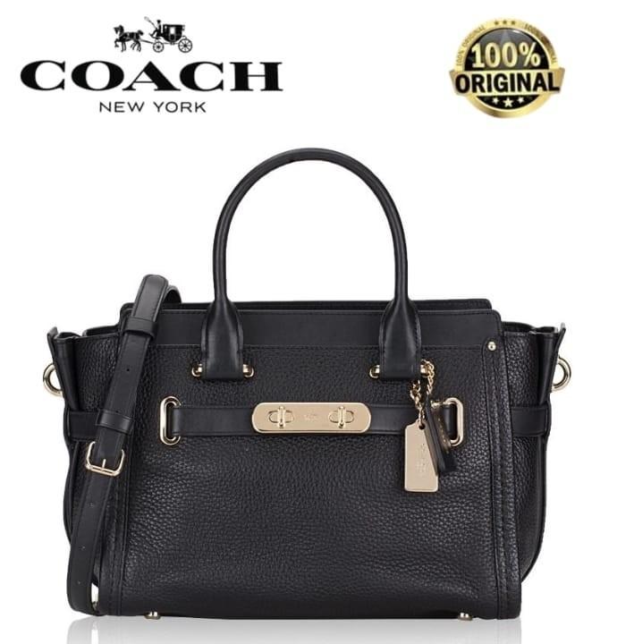 C36235 Shoulder Bag Swagger 27 In Pebbled Leather Black