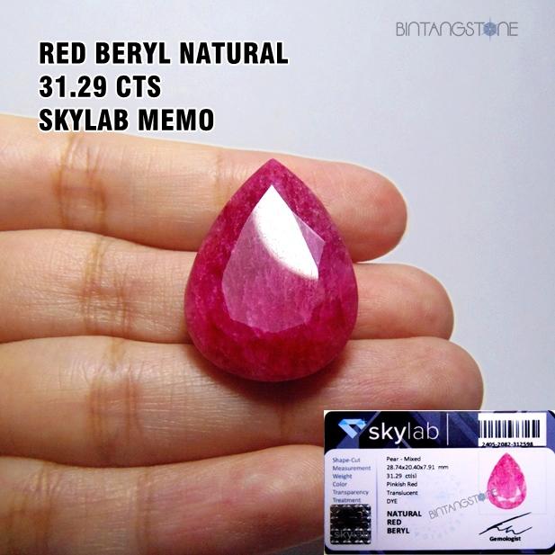 Red Beryl Utah USA Natural Bixbite Emerald Batu Zamrud Merah Pink Ori